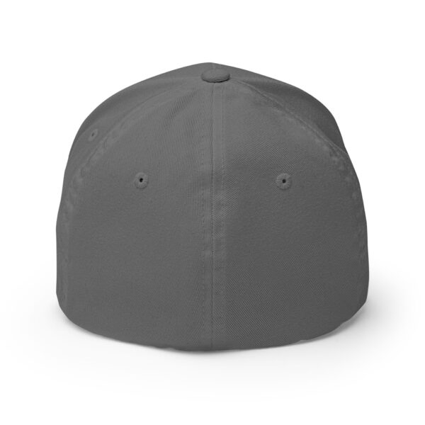 closed-back-structured-cap-grey-back-6827ff18101a6.jpg Gray baseball cap viewed from rear