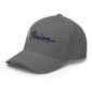 Gray cap with embroidered logo, front view.