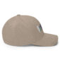 Beige baseball cap with embroidered design