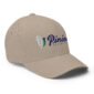 Beige cap with embroidered logo.