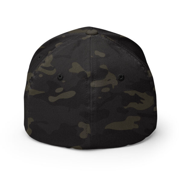 closed-back-structured-cap-multicam-black-back-6827ff180b105.jpg Black camo-patterned cap, rear view