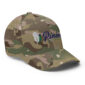 Camouflage cap with embroidered logo