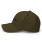 Olive green baseball cap with logo embroidery
