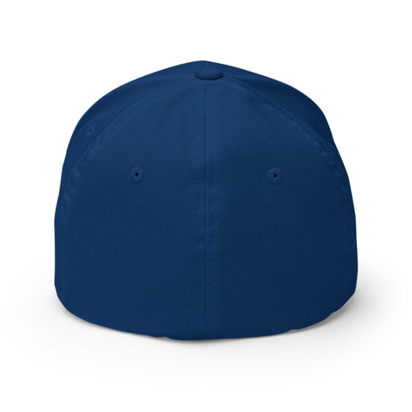 closed-back-structured-cap-royal-blue-back-6827ff180bf83.jpg Back view of a blue baseball cap.