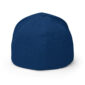 Back view of a blue baseball cap.