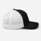 Black and white mesh trucker cap