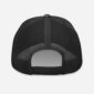 Back view of black mesh trucker hat