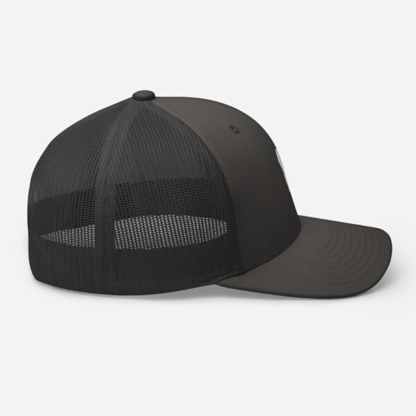 retro-trucker-hat-charcoal-right-6827fdd5c0baa.jpg Black mesh trucker cap side view