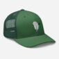 Green cap with feather logo design