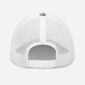 Back view of white mesh trucker hat