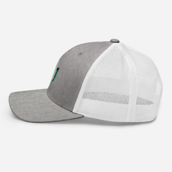 retro-trucker-hat-heather-grey-white-left-6827fdd5c2e4b.jpg Gray and white mesh baseball cap