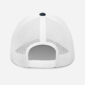 Back view of white mesh trucker hat