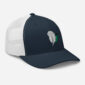 Trucker cap with feather logo, navy and white