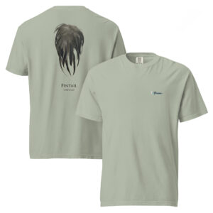 Pintail duck t-shirt with feather design back and front.