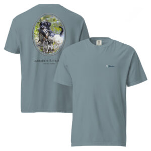 Gray T-shirt with Labrador Retriever graphic
