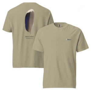 Beige T-shirt with Mallard feather design