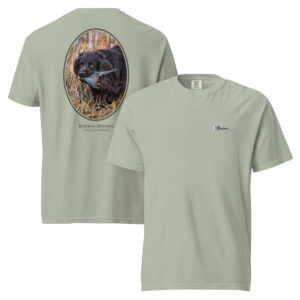Boykin Spaniel graphic on light gray t-shirt