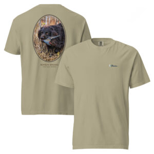 Tan shirt with Boykin Spaniel design