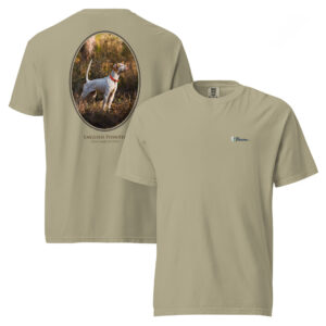 Beige shirt with English Pointer dog design