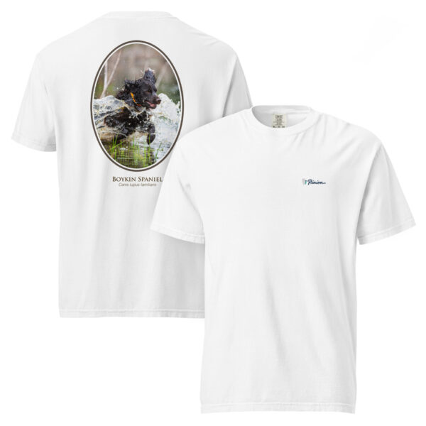 unisex-garment-dyed-heavyweight-t-shirt-white-front-and-back-68dbf72b9689e.jpg Boykin Spaniel graphic on white T-shirt