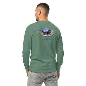 Person wearing green Labrador Retriever shirt