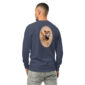 Man wearing shirt with dog hunting image