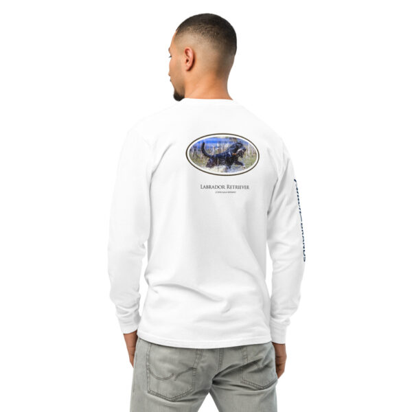 unisex-garment-dyed-heavyweight-long-sleeve-shirt-white-back-68dfdaf0df0d2.jpg Person wearing Labrador Retriever long-sleeve shirt