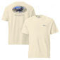 Labrador Retriever graphic on beige T-shirt.