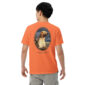 Person wearing orange Labrador Retriever t-shirt.