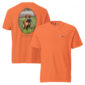 Orange T-shirt with Golden Retriever image design.