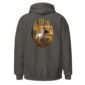 Gray hoodie with English Pointer dogs design.