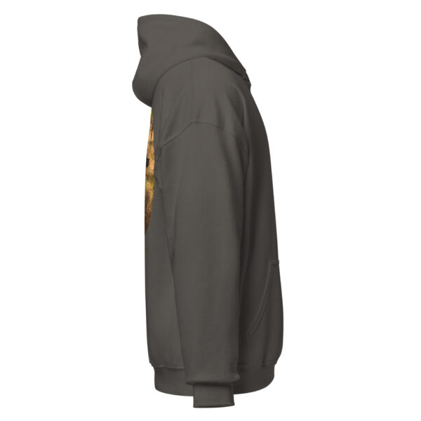 unisex-heavy-blend-hoodie-charcoal-right-6925ce0f4c85d.jpg Side view of gray hoodie with graphic print.