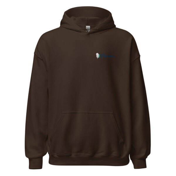 unisex-heavy-blend-hoodie-dark-chocolate-front-6925c19b94898.jpg Brown hoodie with embroidered logo design.