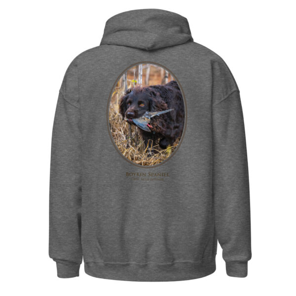 unisex-heavy-blend-hoodie-graphite-heather-back-6925bd64259fc.jpg Boykin Spaniel with bird on hoodie