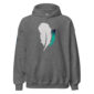 Gray hoodie with white feather logo