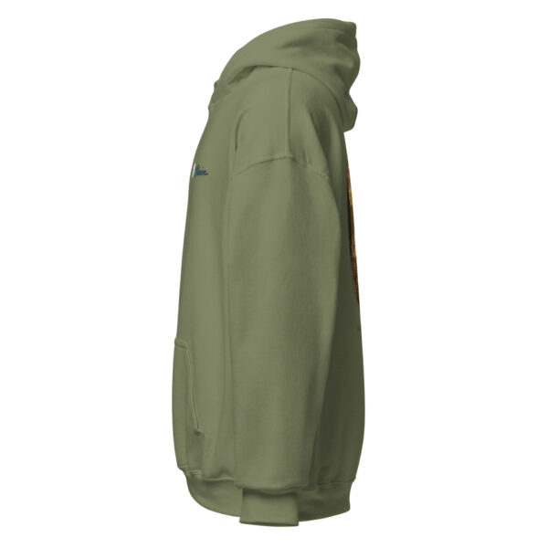 unisex-heavy-blend-hoodie-military-green-left-6925ce0f8fb7e.jpg Side view of olive green hoodie.