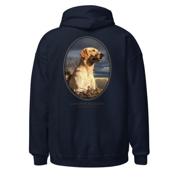 unisex-heavy-blend-hoodie-navy-back-6925c2a9c2110.jpg Hoodie with Labrador Retriever portrait design.