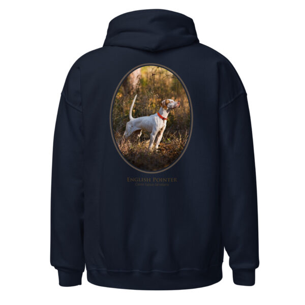unisex-heavy-blend-hoodie-navy-back-6925f8340db38.jpg Hoodie with English Pointer dog print design