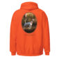 Orange hoodie with English Pointer design