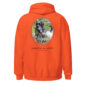 Orange hoodie with Labrador Retriever print.