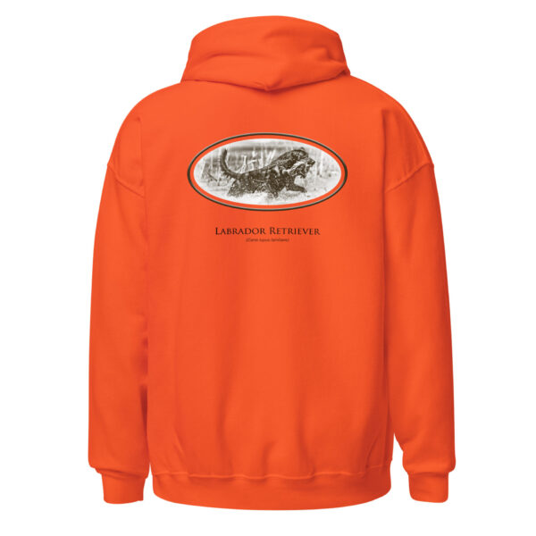 unisex-heavy-blend-hoodie-orange-back-6925fc8ed9421.jpg Orange hoodie with Labrador Retriever graphic