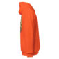 Bright orange hoodie side view