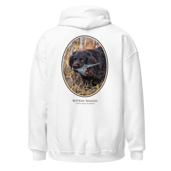 unisex-heavy-blend-hoodie-white-back-6925bd6464c9a.jpg Boykin Spaniel hoodie with hunting dog image