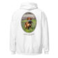 Golden Retriever on white hoodie back design