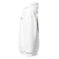 Side view of white hoodie with pocket.
