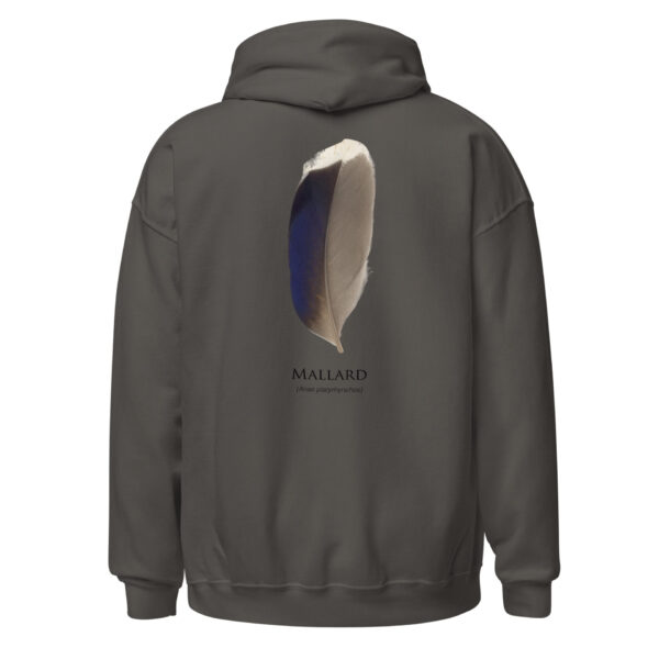 unisex-heavy-blend-hoodie-charcoal-back-693ac1e321e3c.jpg Hoodie with mallard feather design on back.