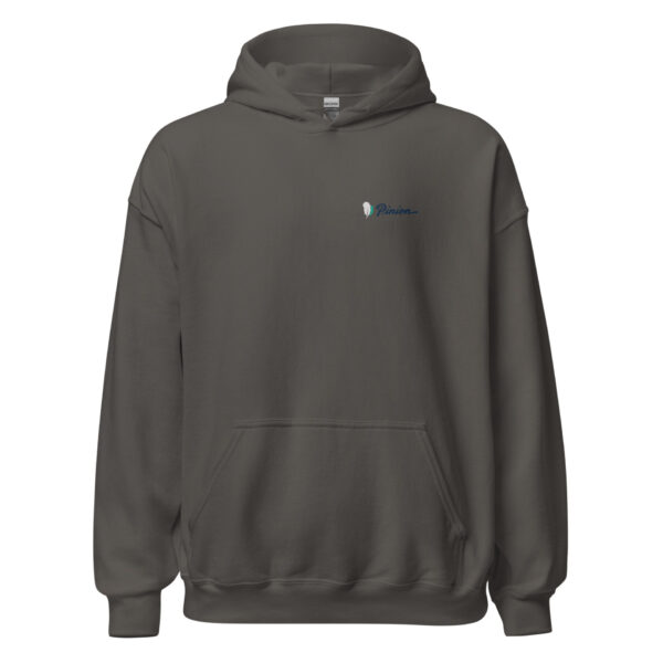 unisex-heavy-blend-hoodie-charcoal-front-693abf96c2617.jpg Gray hoodie with small logo on chest