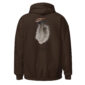Brown hoodie with feather and 'Turkey' text.