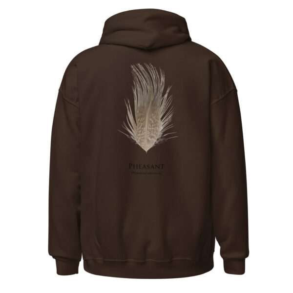 unisex-heavy-blend-hoodie-dark-chocolate-back-693ac29862b05.jpg Brown hoodie with pheasant feather design.