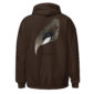Brown hoodie with Gadwall feather design